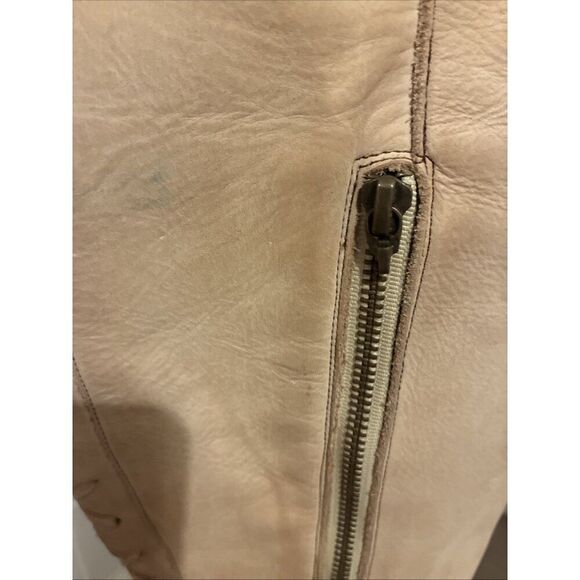 Junk Gypsy Genuine Leather Solid Beige Lace Up Over Knee Western Boots 8.5 - Picture 8 of 8